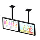 Dual hanging monitors Drink menu Displayed content Black