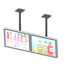 Dual hanging monitors Drink menu Displayed content Silver