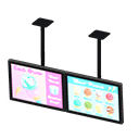 Dual hanging monitors Ice-cream menu Displayed content Black