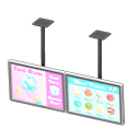 Dual hanging monitors Ice-cream menu Displayed content Silver