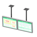 Dual hanging monitors Service numbers Displayed content Silver
