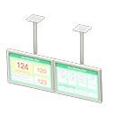 Dual hanging monitors Service numbers Displayed content White