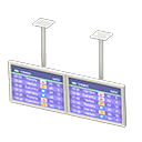 Dual hanging monitors Timetable Displayed content White