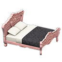 Elegant bed Damascus-pattern black Duvet cover Pink