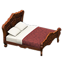 Elegant bed Damascus-pattern red Duvet cover Brown