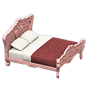 Elegant bed Damascus-pattern red Duvet cover Pink