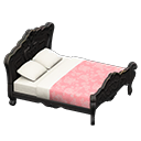Elegant bed Pink roses Duvet cover Black