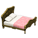 Elegant bed Pink roses Duvet cover Gold