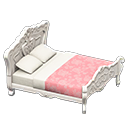 Elegant bed Pink roses Duvet cover White