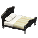 Elegant bed White with stripe Duvet cover Black