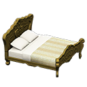 Elegant bed White with stripe Duvet cover Gold