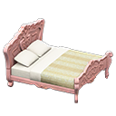 Elegant bed White with stripe Duvet cover Pink