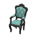 Animal Crossing Elegant chair|Blue roses Fabric Black Image