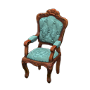 Elegant chair Blue roses Fabric Brown