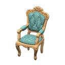 Elegant chair Blue roses Fabric Light brown