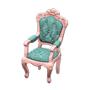 Elegant chair Blue roses Fabric Pink