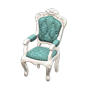 Elegant chair Blue roses Fabric White