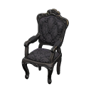 Elegant chair Damascus-pattern black Fabric Black