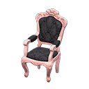 Elegant chair Damascus-pattern black Fabric Pink