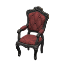Elegant chair Damascus-pattern red Fabric Black