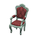 Elegant chair Damascus-pattern red Fabric Blue