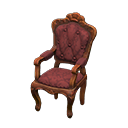 Elegant chair Damascus-pattern red Fabric Brown
