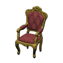 Elegant chair Damascus-pattern red Fabric Gold