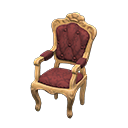 Elegant chair Damascus-pattern red Fabric Light brown