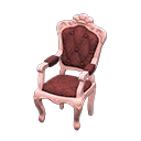 Elegant chair Damascus-pattern red Fabric Pink