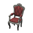 Elegant chair Damascus-pattern red Fabric Silver