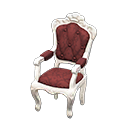 Elegant chair Damascus-pattern red Fabric White