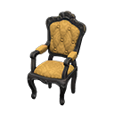 Elegant chair Gold diamonds Fabric Black