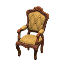 Elegant chair Gold diamonds Fabric Brown