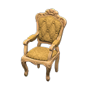 Elegant chair Gold diamonds Fabric Light brown