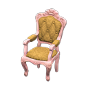 Elegant chair Gold diamonds Fabric Pink