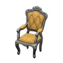 Elegant chair Gold diamonds Fabric Silver