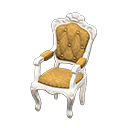 Elegant chair Gold diamonds Fabric White