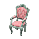 Elegant chair Pink roses Fabric Blue