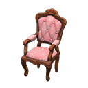 Elegant chair Pink roses Fabric Brown