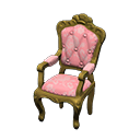 Elegant chair Pink roses Fabric Gold
