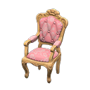 Elegant chair Pink roses Fabric Light brown