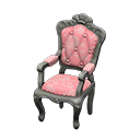 Elegant chair Pink roses Fabric Silver