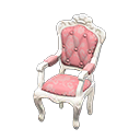 Elegant chair Pink roses Fabric White