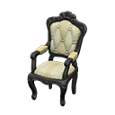 Elegant chair White with stripe Fabric Black