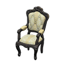 Elegant chair White with stripe Fabric Black