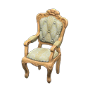 Elegant chair White with stripe Fabric Light brown