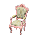 Elegant chair White with stripe Fabric Pink