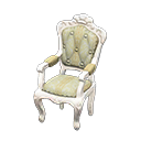 Elegant chair White with stripe Fabric White