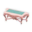 Elegant console table Blue roses Cloth Pink