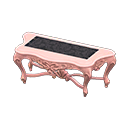 Elegant console table Damascus-pattern black Cloth Pink
